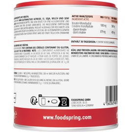 foodspring Creatine Capsules 120 pcs – Pure creatine monohydrate, perfect solubility, no colorings, vegan