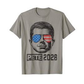 Buttigieg For President 2028, US Flag Glasses Pete 2028 T-Shirt
