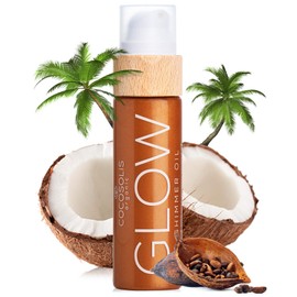 COCOSOLIS COCOSOLIS GLOW Shimmer Oil | Illuminizing Natural Dry Oil With Shiny Particles | Leaves The Skin Glowing & Enhances a Golden Tan | Gives a Luxurious Feel to Your Skin | 110ml