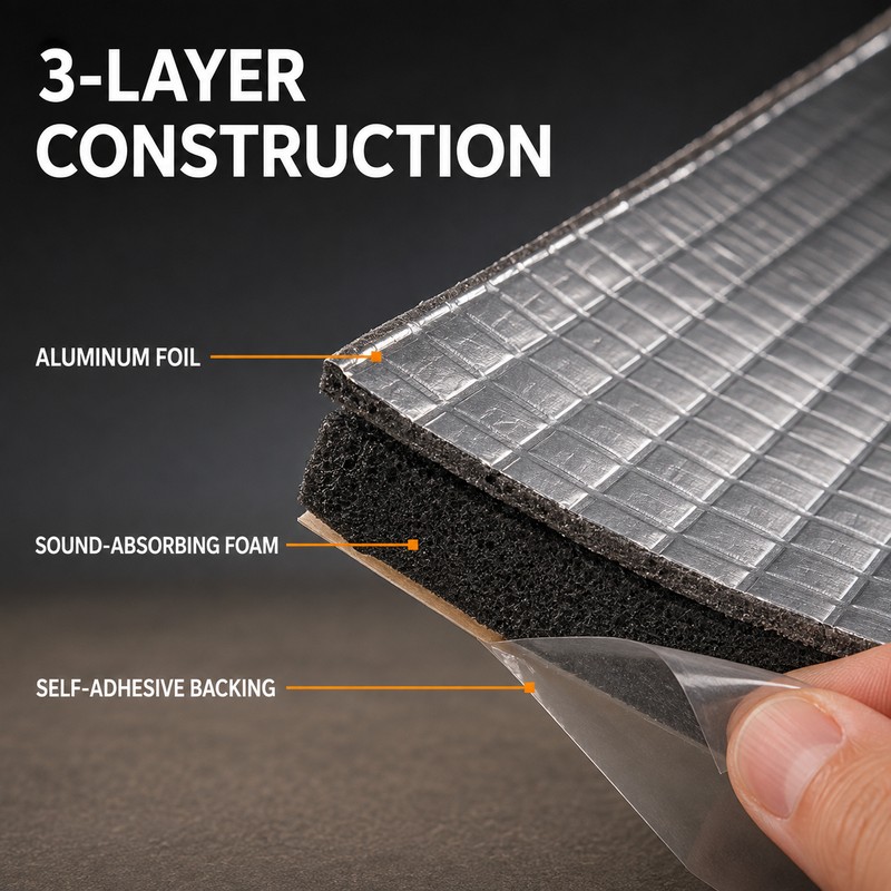 5mm Self-Adhesive Aluminum Foil Car Heat & Sound Insulation Mat,