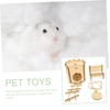 Kisangel 2pcs Wooden Hamster House Hideout Chair Assembly Pet Nest