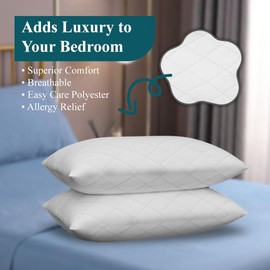 IMFAA Quilted Zipped Pillow Protector Pack of 4 - Soft and Comfortable Microfiber Pillowcase Protectors - Ant-Allergy and Breathable Pillow Cover.(4 x Quilted - Zipped)