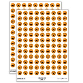 Cute Cartoon Dog Big Nose Tongue Golden Retriever Puppy 200+ Round Stickers - Gloss Finish - 0.50" Size - Orange