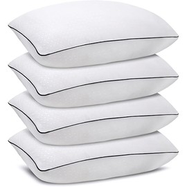 Standard Size Bed Pillows for Sleeping 4 Pack,Luxury Hotel Pillows,Comfortable and Supportive,Machine Washable,Suitable for Stomach,Back and Side Sleepers.