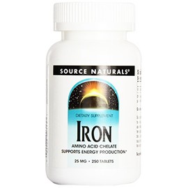 Source Naturals Iron Chelate, 25mg, 250 Tablets (Pack of 12)