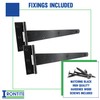 IRONTITE® 1 Pair Black T Hinges 200mm (8”), Gate Hinges