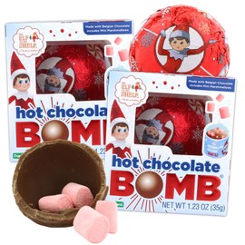 Christmas Hot Chocolate Ball, 2023 Holiday Season Cocoa Melt with Marshmallows, Stocking Stuffer Candy, 1.23 Ounces (Pack of 2) (Elf 2pk)