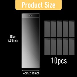 Photo Booth Book Mark Sleeves Clear Plastic Blank Bookmarks Cover Clear Photobooth Sleeve with Hole for Students Reading Party Favors Supplies, 10Pcs