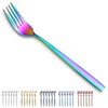 Rainbow Dinner Forks 6 Pieces, Kyraton Titanium Rainbow Plated Stainless