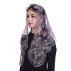 Bozidol Church Catholic Veils for Women, Purple Gold Camellia Floral