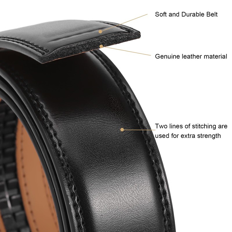 SENDEFN Men's Leather Belt, Ratchet Automatic Buckle for Men, Business