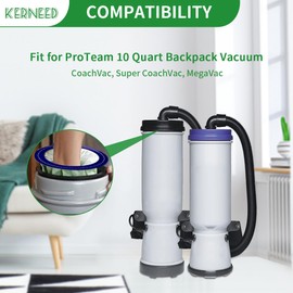 12 Pack 100331 Micro Filter Bags Replacement for ProTeam 10 Quart Backpack Vacuum: CoachVac, Super CoachVac, MegaVac, Replace Part #100331 Open Cirular Collar