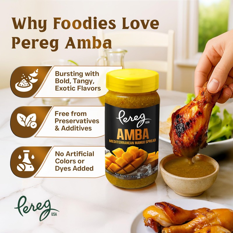 Pereg Amba, Mediterranean Mango Spread, 13 oz (2 Pack) |