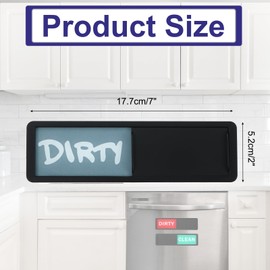 PATIKIL Dishwasher Magnet Clean Dirty Sign, 7 x 2 Inch Clean & Dirty Dishwasher Indicator Slider Black Acrylic Magnet Sign Laundry Kitchen Gadgets, Blue & Grey