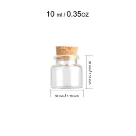 JIUYUE 55pcs 10ml Small Glass Bottles with Cork，Essential Oil Storage Bottles（0.35 oz-1.18x1.18 inch）