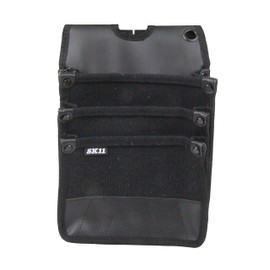 SK11 Canvas Waist Bag SHN-3D BK 3 Tier Pocket, Black