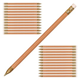 Aacura Point Pen, Black Ink, Wood encased pen, Non-skip, Quality nose-cone for writing support, Office Supplies for Writing and Taking Notes, set of 24 - Clear Lacquer