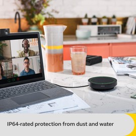 Jabra Jabra Speak2 40 Portable Speakerphone - 4 Noise-Cancelling Mics, Full-Range 50mm Portable Speaker, Wideband Audio and USB-A and USB-C Connections - Certified for Zoom and Google Meet - Dark Grey