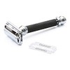 Merkur Double Edge Blade Razor with Extra Long Handle, Black