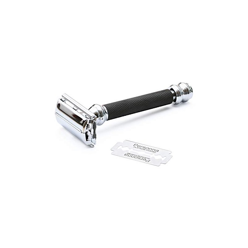 Merkur Double Edge Blade Razor with Extra Long Handle, Black
