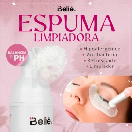 Kit Lash Shampoo Espuma Y Brocha Para Extensiones Pestañas
