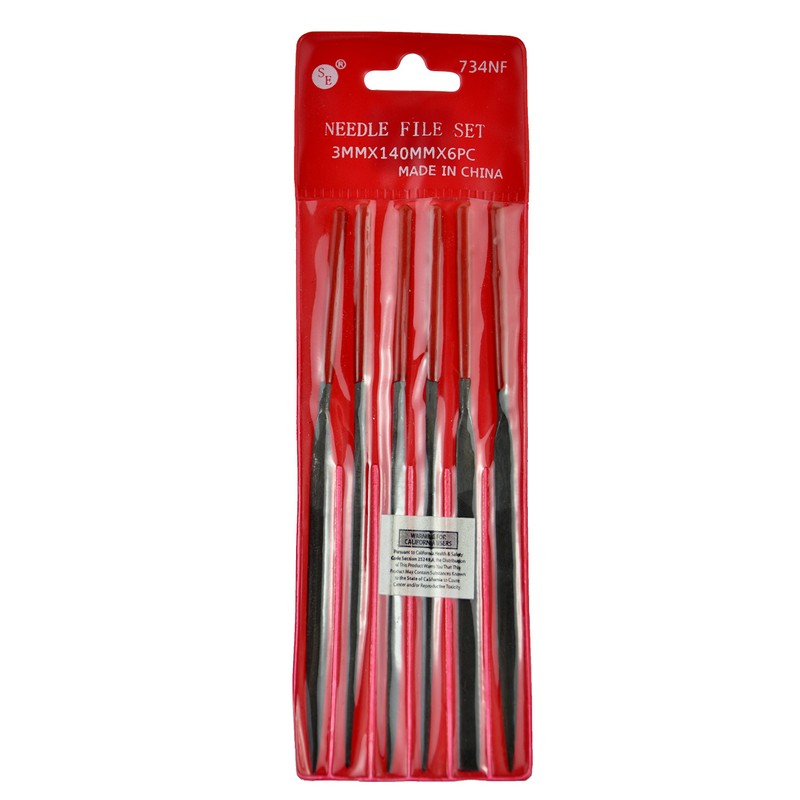 SE 6-Piece Needle File Set (140mm x 3mm Dia.) -