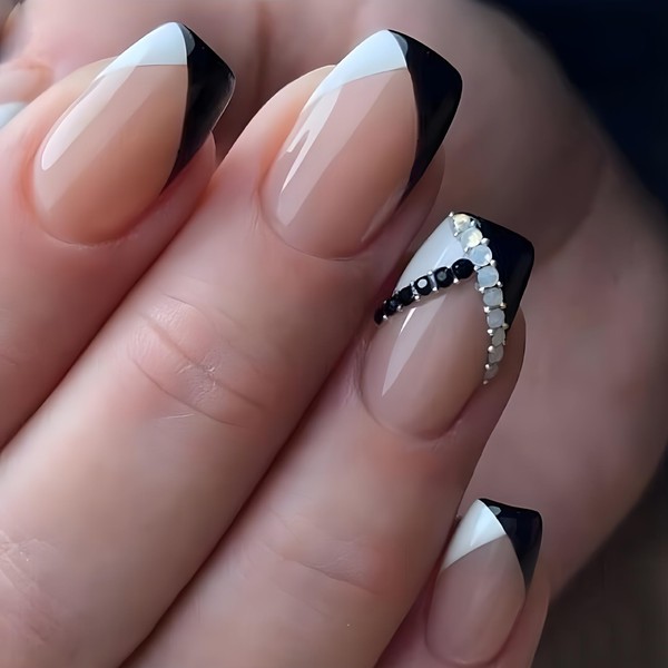 GlamRays Press On Nails Short Coffin Square False Nails with