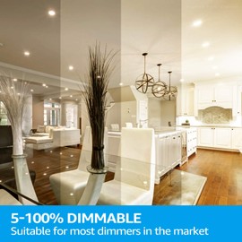 TORCHSTAR 4 Inch 10W Dimmable Slim LED Downlight with J-Box, 80W Eqv. Recessed Ceiling Light, 650lm, ETL & Energy Star Low Profile Light, 3000K Warm White, Pack of 6