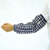 Agumi W Gauze Arm Cover, Gingham Check Navy Blue, Work