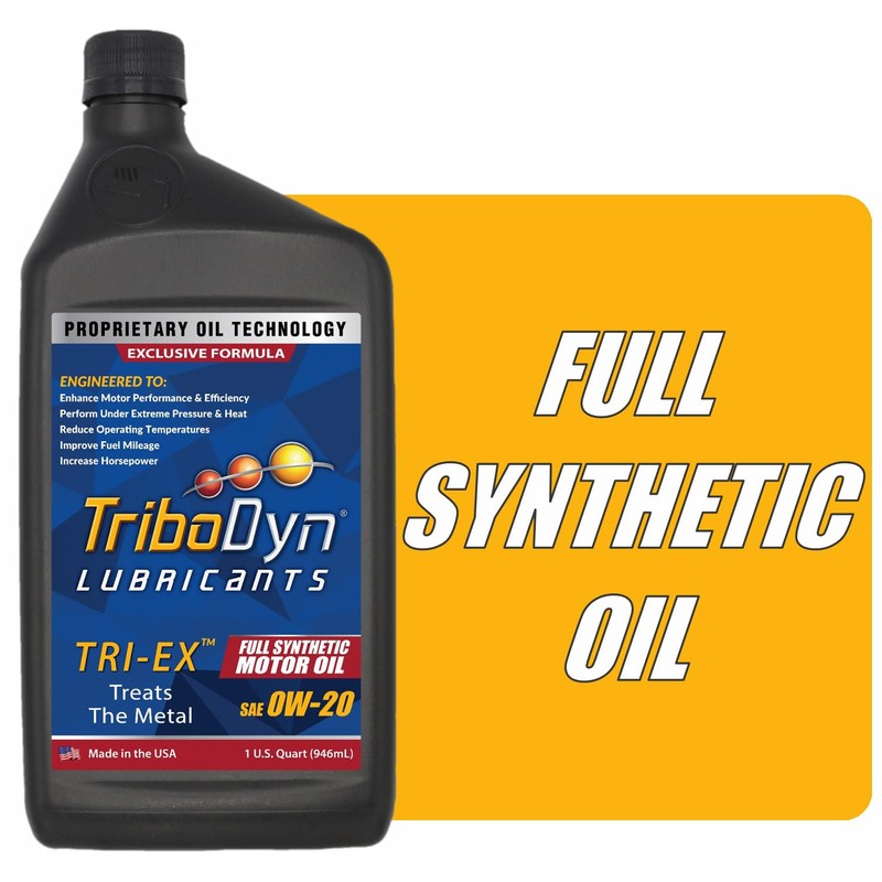 TriboDyn TRI-EX Full Synthetic Motor Oil (0W-20, 2 Quart Pack)