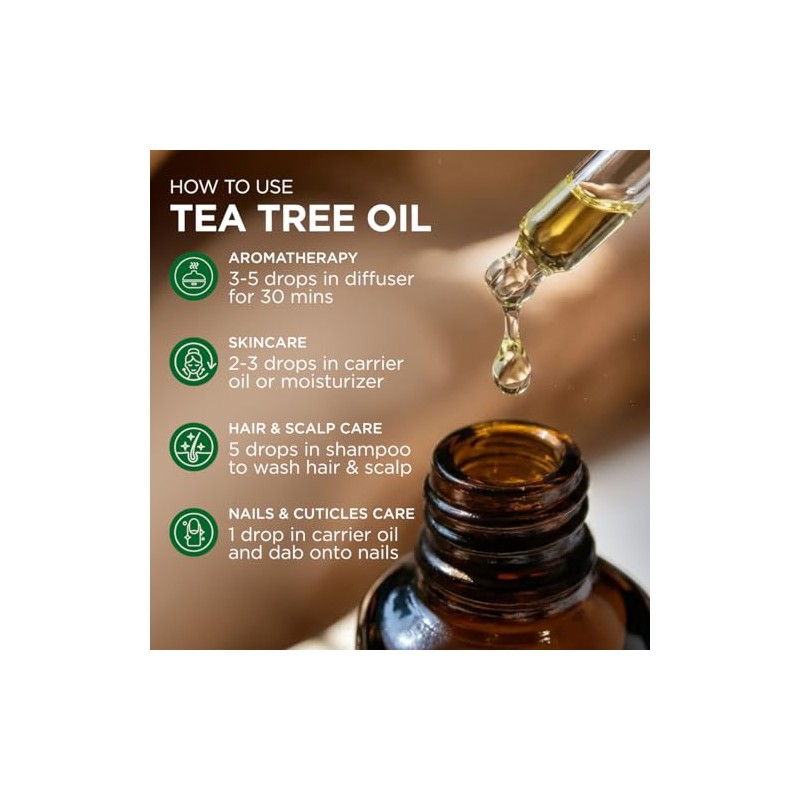 100% Pure Tea Tree Essential Oil - 4 Fl Oz