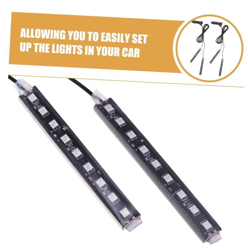 Zerodeko 2pcs Car Footwell Led Strips Single Mood Lighting for