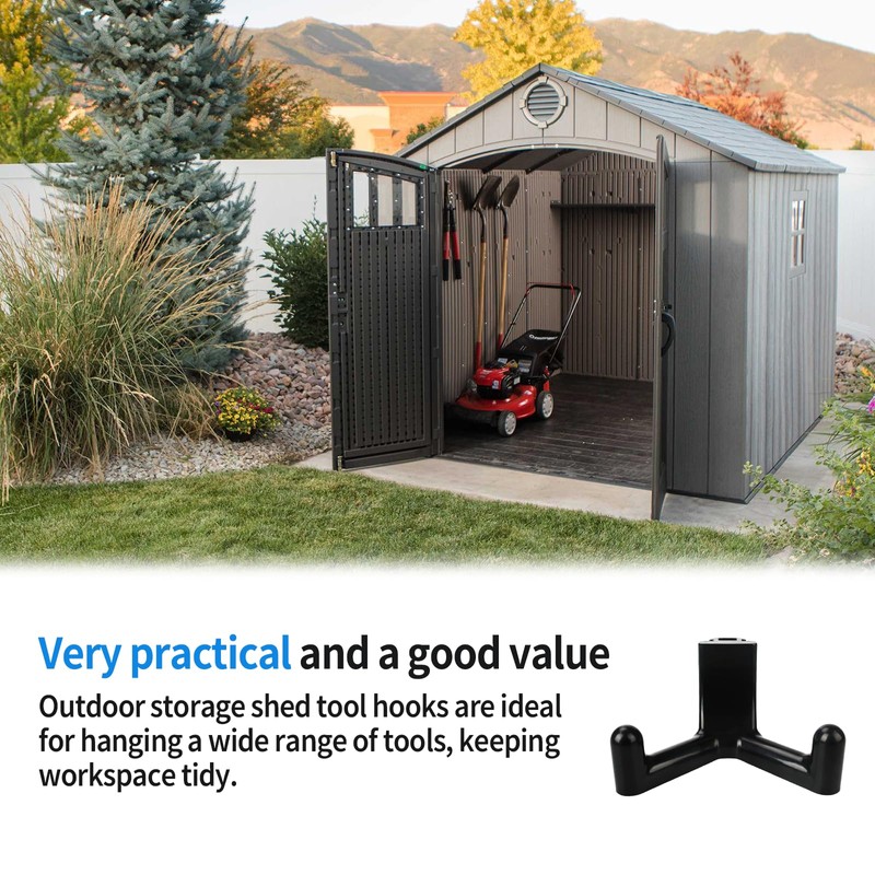 Dfnidy Tool Hooks Compatible with Lifetime Storage Shed Accessories, Black