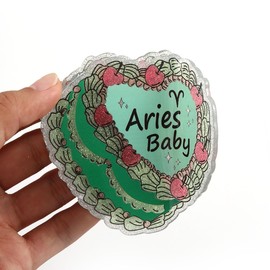 Decorative Aries Baby Hair Claw, Green and Pink Design with Cherry Accents Birthday Prentent
