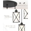 Osimir 3-Light Dining Room Chandelier Light Fixtures, Black Pendant Lighting