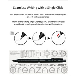 QULLITY Orenz nero 0.2 HB Black Body + Ain 0.2 HB leads, original Black slim pen case