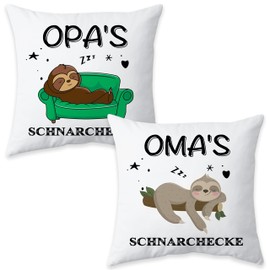 Shoppawhile Grandma and Grandpa Gifts Gift for Grandma and Grandpa Gifts Sloth Cushion Cover 45 x 45 cm Mother's Day Father's Day Birthday Gift Christmas Grandpa Grandma Sloth Gift
