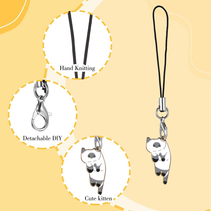 Mabor 6 Pcs Cat Phone Charm Aesthetic Cell Phone Charm