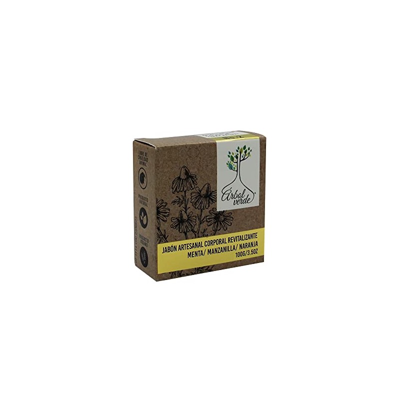 Arbol Verde Jabón en Barra Corporal Revitalizante con Menta, Manzanilla