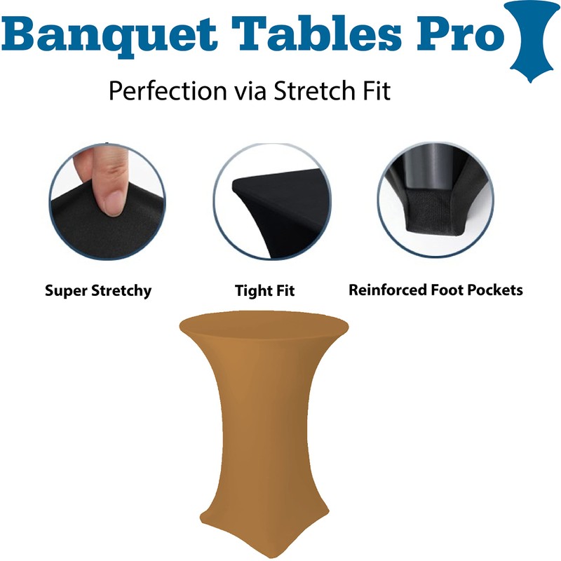 32 Round x 43" Tall Spandex Fitted Table Cover for