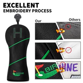 Wood Golf Head Cover Club Little Green Covers PU Fun Headcovers Set Fits Hybrid Woods Iron Wedge Headcover Leather for the Most Brand