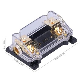 Caja de Fusibles, Portafusibles AWG de Calibre 0/2/4, Bloque ANL en Línea 1 en 1 Salida con Fusible de 100 Amperios para Audio de Coche Y Barco