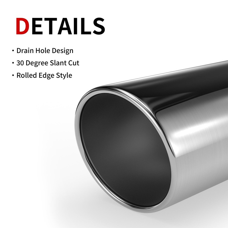 Richeer 3 inch Inlet Exhaust Tip, 6” Outlet 15” Overall