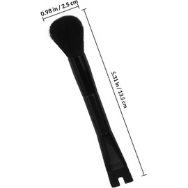 Brochas Elf Brochas de Doble Cabezal para Contorno de Nariz y Corrector de Color, Pincel de Nylon Negro Resistente para Maquillaje Profesional y Uso Diario