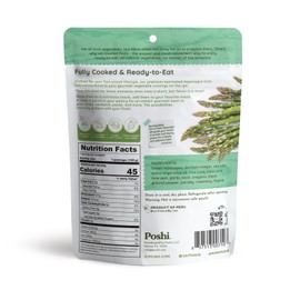 POSHI Marinated Asparagus Cuts | with Rosemary + Oregano | All Natural, Keto, Vegan, Paleo, Non GMO, Low Carb + Calorie, Gluten Free, Rady to Eat, Fully Cooked Vegetables, Pentry Food, Gourmet, Healthy (6 Pack, 4.4oz)