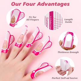 200Pcs Professional Long Nail Forms for Acrylic Nails, Polygel Nails, Thick Nail Extension Forms for Nail Art Tips, Premium Acrylic Nail Paper Forms, Nail Former Stickers for Professional Use