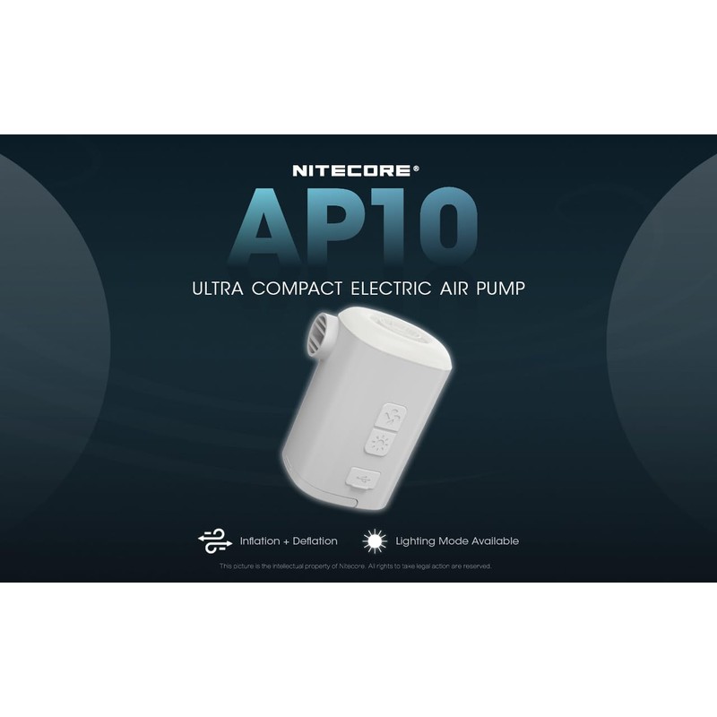 Nitecore AP10 Electronic Air Pump with LED Light