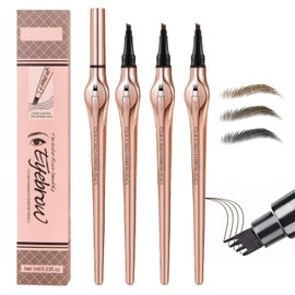 Microblading Eyebrow Pencil,3D Waterproof Microblading Eyebrow Pen,4 Fork Tip Brow Brush Stroke Pen,Natural,Long Lasting,Durable,for Beginners(3 Color Set)