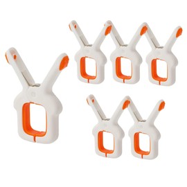 APCTIOOY Beach Towel Clips for Beach Chairs, Towel Clips Clamps, Clothes Pins for Chairs Cruise Hanging, Laundry, Backdrop (White Orange-2)