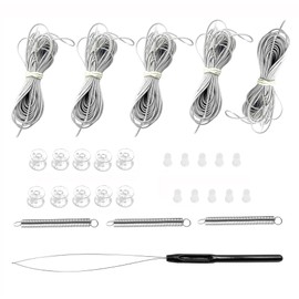 RV Pleated Shades Rapairs Kit,RV Blinds Window Shade Restringing Kit for Repairing Day Night Pleated Shade of RV Camper Windows,Grey